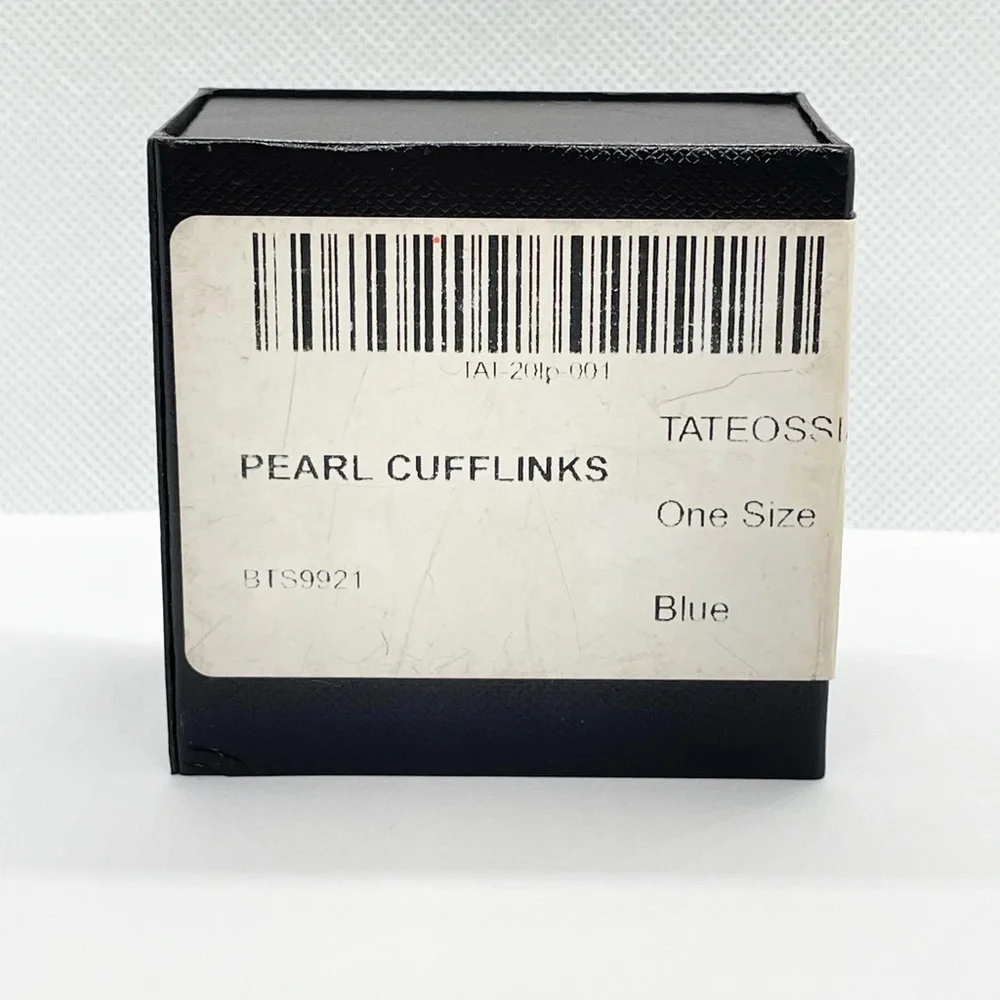 R|T by Robert Tateossian Cufflinks; Blue / Silver Pearl Cufflinks.  New in Box